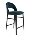 Moe's Home Collection Roger Velvet Counter Stool In Green