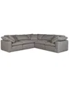 Moe's Home Collection Terra Condo Classic Left-facing Modular Sectional In Grey