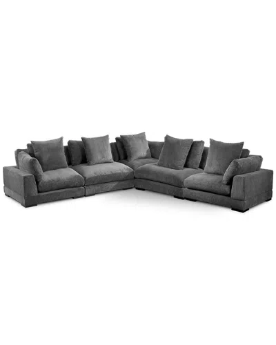 Moe's Home Collection Tumble Classic Left-facing Modular Sectional In Grey
