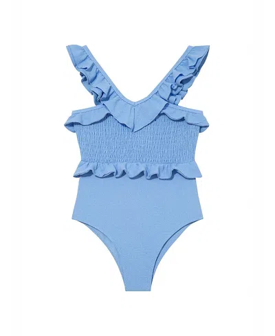 Moeva Girls' Sissy One Piece Swimsuit - Baby, Little Kid, Big Kid In Blue