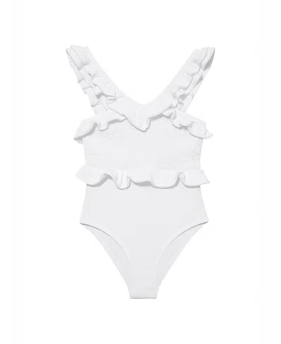 Moeva Girls' Sissy One Piece Swimsuit - Baby, Little Kid, Big Kid In White