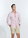 Moeva James Linen Shirt In Pink