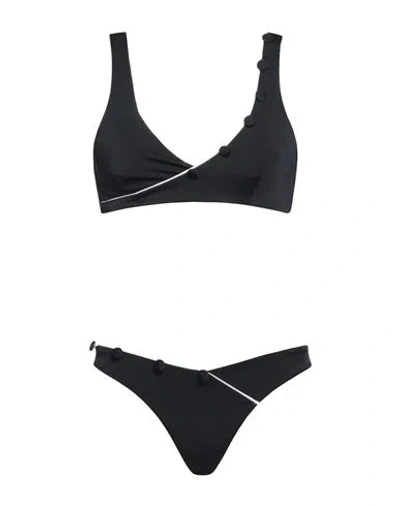 Moeva Woman Bikini Black Size 2 Polyester, Elastane