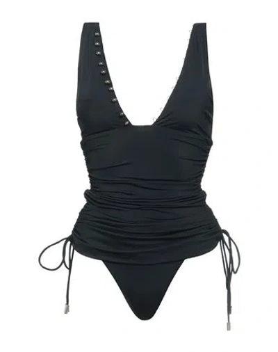 Moeva Woman One-piece Swimsuit Black Size 4 Polyamide, Elastane In Brown