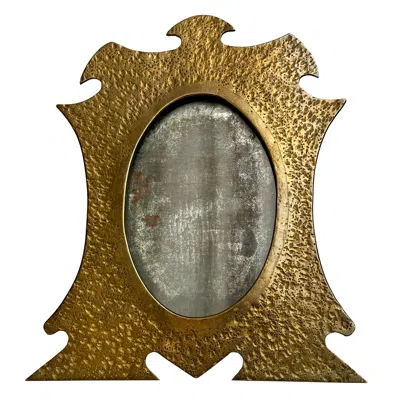 Pre-owned Mogens Ballin Arts And Crafts Hammered Brass Picture Frame, 1900s In Brown