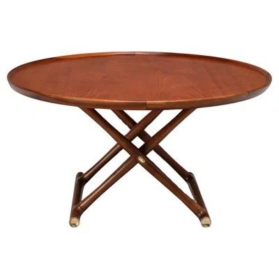 Pre-owned Mogens Lassen 'egyptian' Coffee Table, Teak And Brass, A.j. Iversen, Denmark In Brown