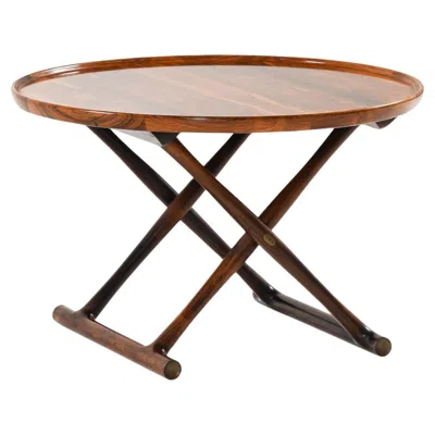 Pre-owned Mogens Lassen 'egyptian Table' In Rosewood And Brass By , 1935 In Brown