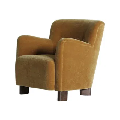 Pre-owned Mogens Lassen Elegant Lounge Chair, Upholstered In Yellow Gold Pure Mohair