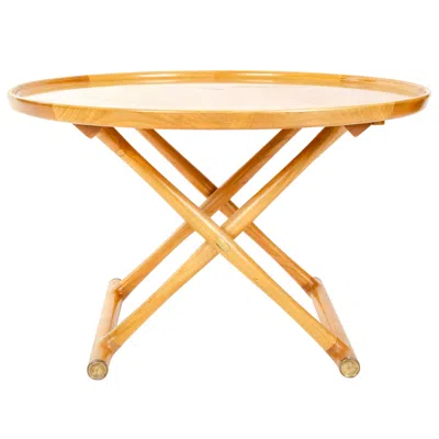 Pre-owned Mogens Lassen Folding 'egyptian' Side Table By  For A.j. Iversen In Brown