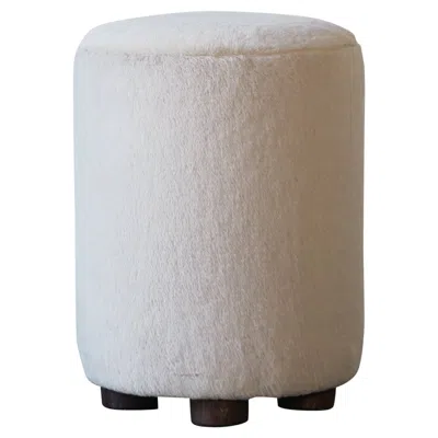 Pre-owned Mogens Lassen Round Ottoman / Footstool In Pure Alpaca In Brown