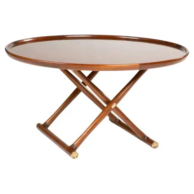 Pre-owned Mogens Lassen ‘the Egyptian Table' In Mahogany And Brass By A.j. Iversen In Brown