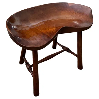 Pre-owned Mogens Lassen Vintage Wood "milking" Stool In Brown