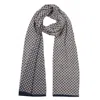 Mohair&angora Blue / White Hittite Scarf Men's Navy In Blue/white