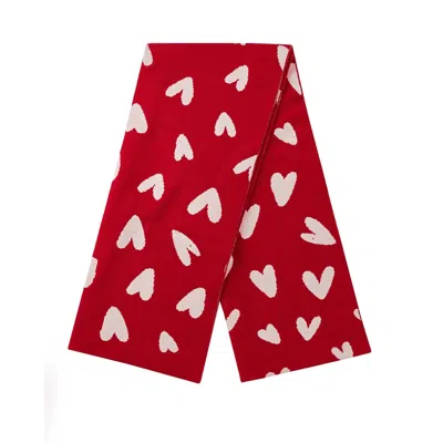 Mohair&angora Hearts Women Shawl Red