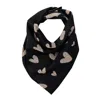 Mohair&angora Women's Black / White Mohair Foulard Hearts Black-beige
