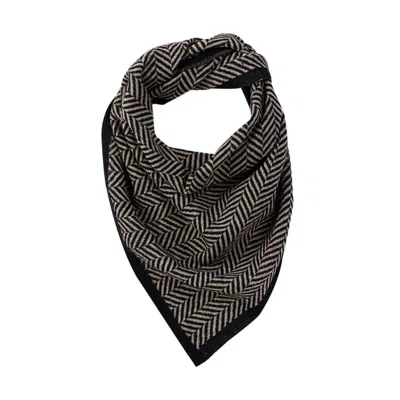 Mohair&angora Women's Black / White Mohair Foulard Lycia Black In Multi