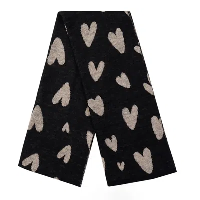 Mohair&angora Women's Mohair Hearts Shawl Black In Green