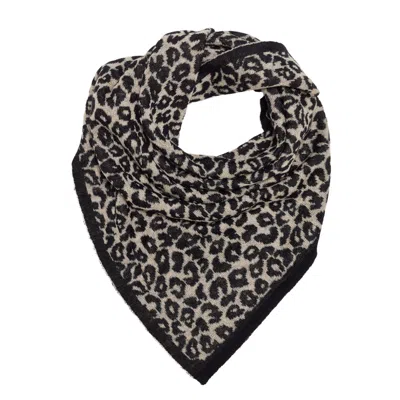 Mohair&angora Women's Mohair Leopard Foulard Black