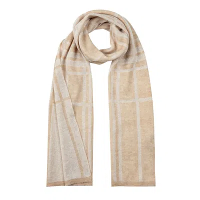 Mohair&angora Women's White Mohair Scarf Galatia Ecru In Pattern