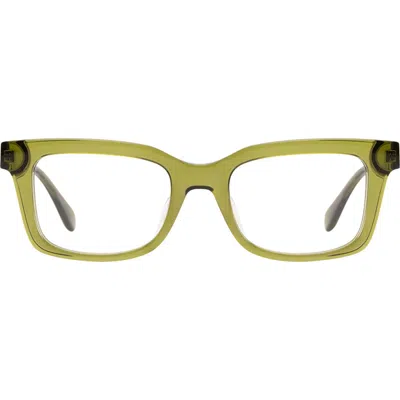 Mohala Eyewear Hapuna 52mm Low Nose Bridge Wide Width Square Optical Glasses In Green