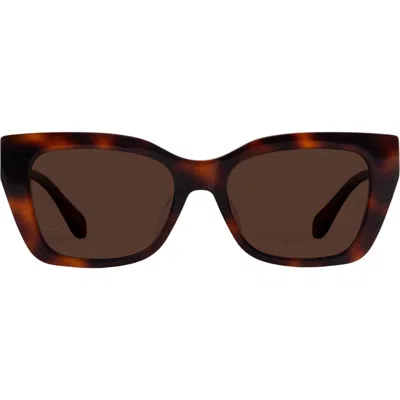 Mohala Eyewear Kai 55mm Cat Eye Polarized Sunglasses In Brown