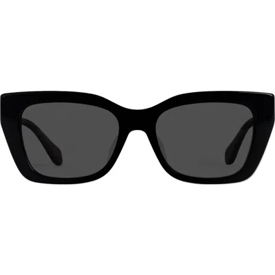 Mohala Eyewear Kai 55mm Cat Eye Polarized Sunglasses In Black