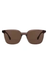 Mohala Eyewear Kalani 50mm Low Bridge Narrow Width Polarized Square Sunglasses In Caribbean Conch/tan Lens