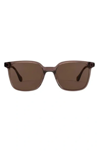 Mohala Eyewear Kalani 50mm Low Bridge Narrow Width Polarized Square Sunglasses In Caribbean Conch/tan Lens