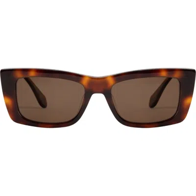 Mohala Eyewear Kea 53mm Low Bridge Wide Width Polarized Square Sunglasses In Brown
