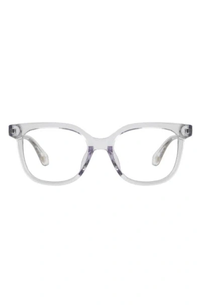 Mohala Eyewear Lahela 52mm Low Nose Bridge Medium Width Square Optical Glasses In Ice/clear Lenses