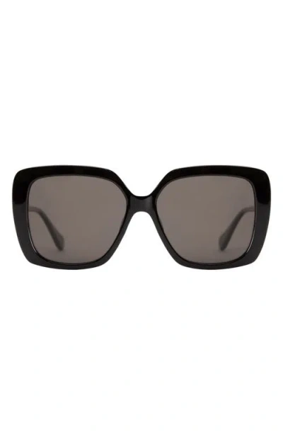 Mohala Eyewear Lani Polarized Contourbridge™ Square Sunglasses In Black