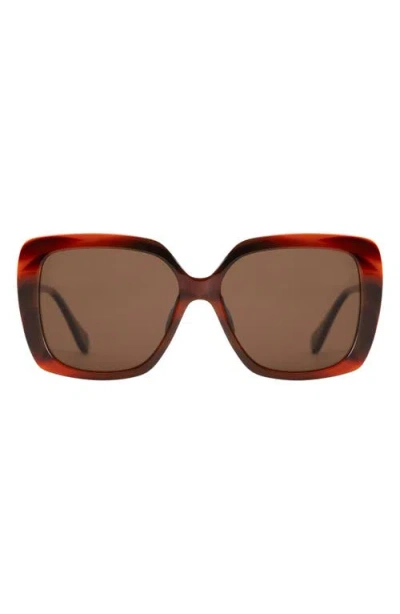 Mohala Eyewear Lani Polarized Contourbridge™ Square Sunglasses In Metallic