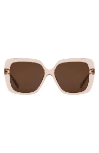 Mohala Eyewear Lani Polarized Contourbridge™ Square Sunglasses In Pink