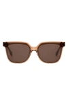 Mohala Eyewear Malia 55mm Low Nose Bridge Wide Width Polarized Square Sunglasses In Spiced Tea/tan Lenses