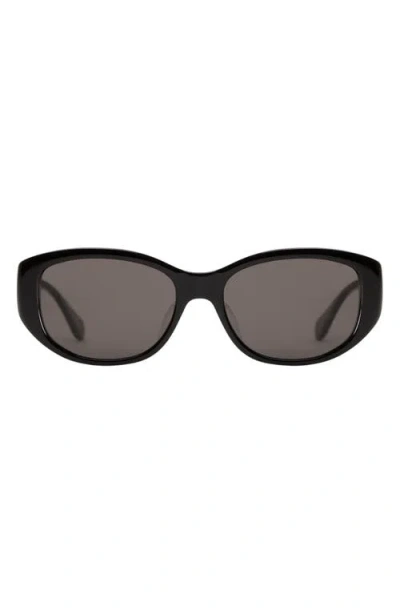 Mohala Eyewear Melialani Polarized Low Bridge Oval Sunglasses In Black