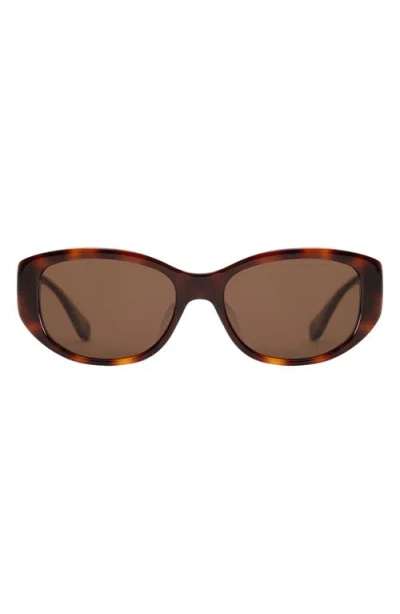 Mohala Eyewear Melialani Polarized Low Bridge Oval Sunglasses In Brown