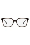 Mohala Eyewear Nani 50mm Low Nose Bridge Narrow Width Square Optical Glasses In Kukui Tortoise/clear Lenses