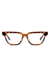 Mohala Eyewear Noelani 53mm Low Nose Bridge Wide Width Cat Eye Optical Glasses In Cappuccino/clear Lenses