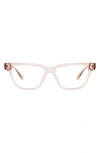 Mohala Eyewear Noelani 53mm Low Nose Bridge Wide Width Cat Eye Optical Glasses In Orchid/clear Lenses