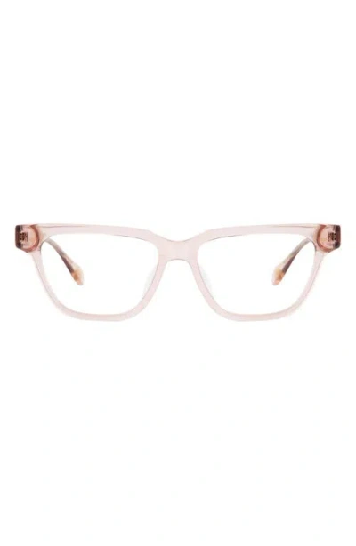 Mohala Eyewear Noelani 53mm Low Nose Bridge Wide Width Cat Eye Optical Glasses In Orchid/clear Lenses