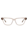 Mohala Eyewear Noelani 53mm Low Nose Bridge Wide Width Cat Eye Optical Glasses In Shell/clear Lenses