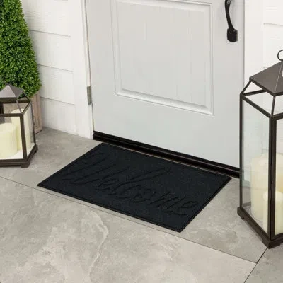 Mohawk Home Big Welcome Impressions Onyx Novelty Weather Resistant Non-slip Outdoor Door Mat