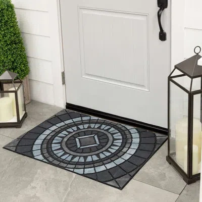 Mohawk Home Compass Stone Grey Ornamental Weather Resistant Door Mat In Gray
