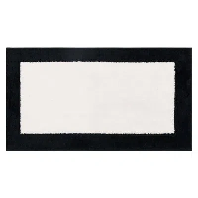 Mohawk Home Counterpoint Casual Geometric Knitted Machine Washable Bath Mat In Black,white