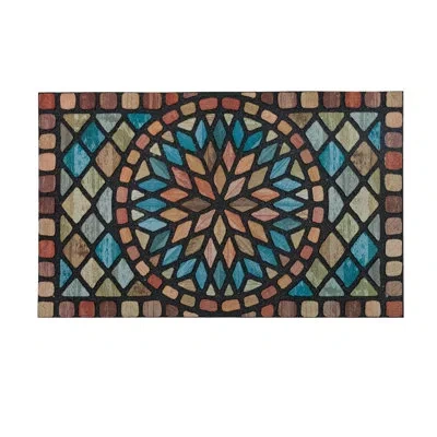 Mohawk Home Diamond Planks Multicolor Ornamental Weather Resistant Door Mat