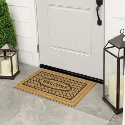 Mohawk Home Estate Elegance Natural Geometric Weather Resistant Non-slip Outdoor Door Mat In Natural;natural