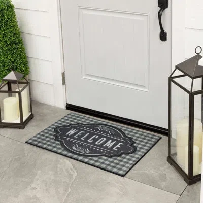 Mohawk Home Farmhouse Chalkboard Grey Novelty Weather Resistant Non-slip Outdoor Door Mat