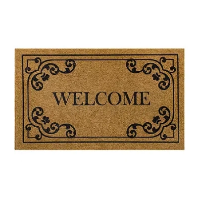 Mohawk Home Faux Coir Welcome 18"x30" Doormat In Black