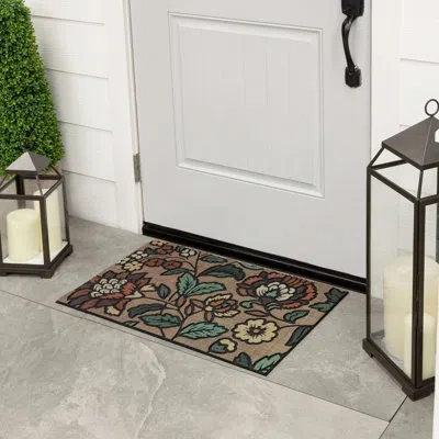 Mohawk Home Garden At Dusk Earth Floral Indoor/outdoor Weather Resistant Recycled Rubber Door Mat