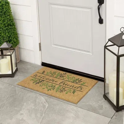 Mohawk Home Grow With Friends Green Floral Weather Resistant Non-slip Outdoor Door Mat